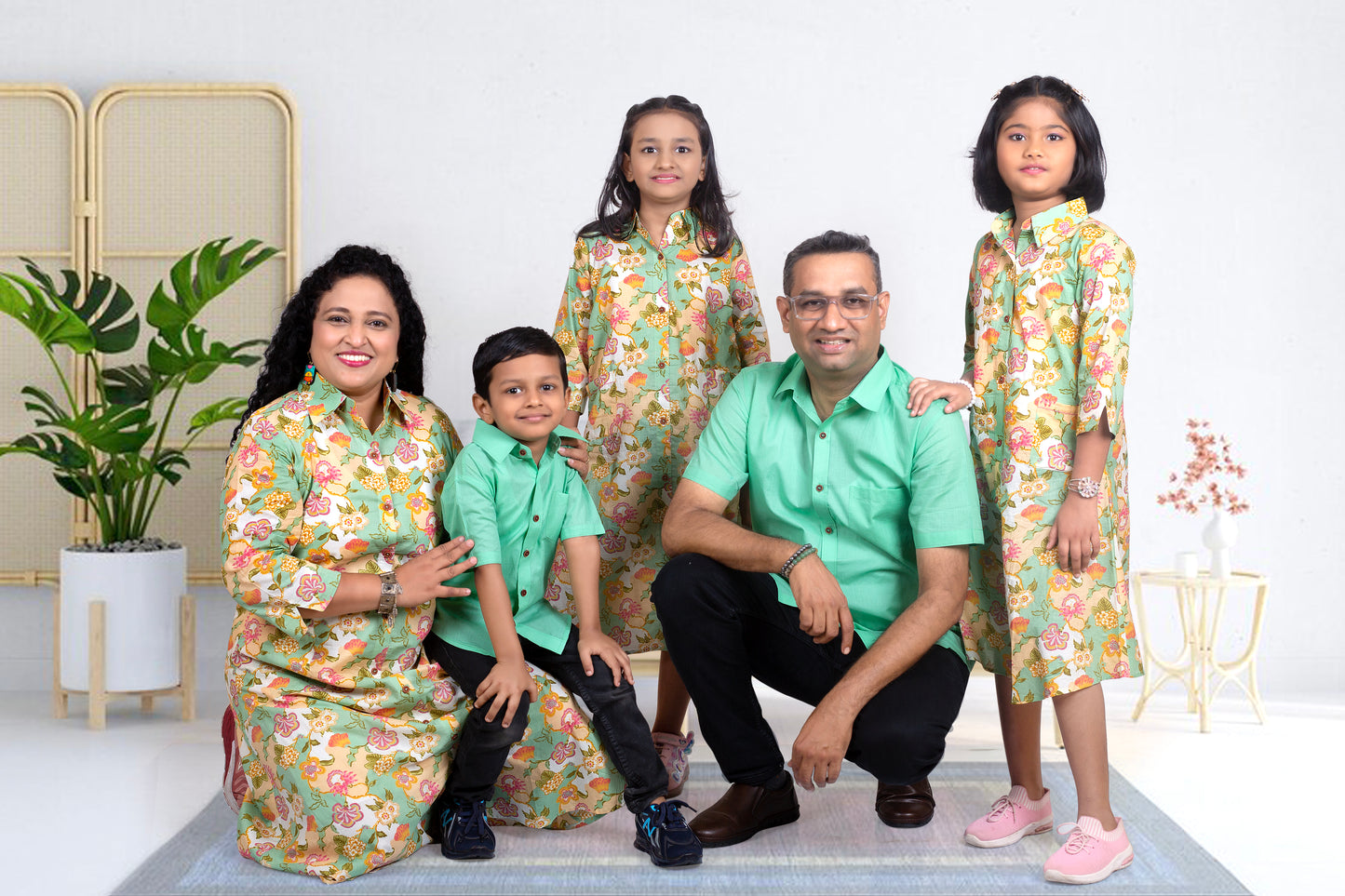 Daughter Green Shirt Dress in Cotton