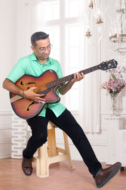 Father Plain Green Half Shirt in Cotton