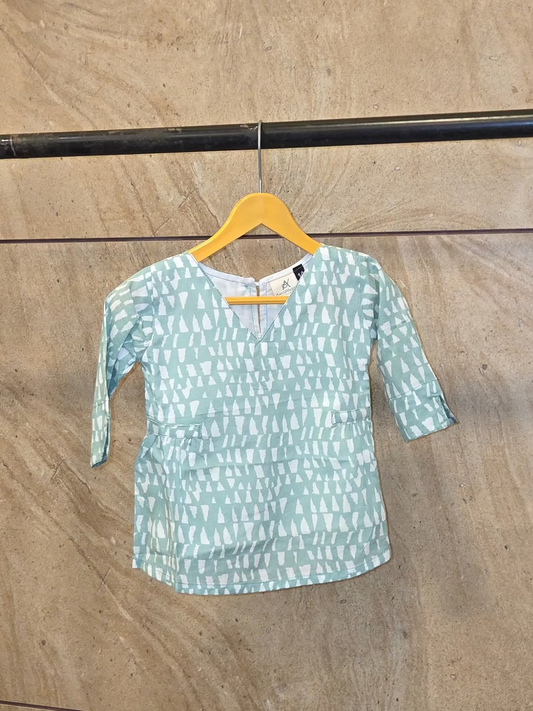 Daughter Light Green Frock in Cotton