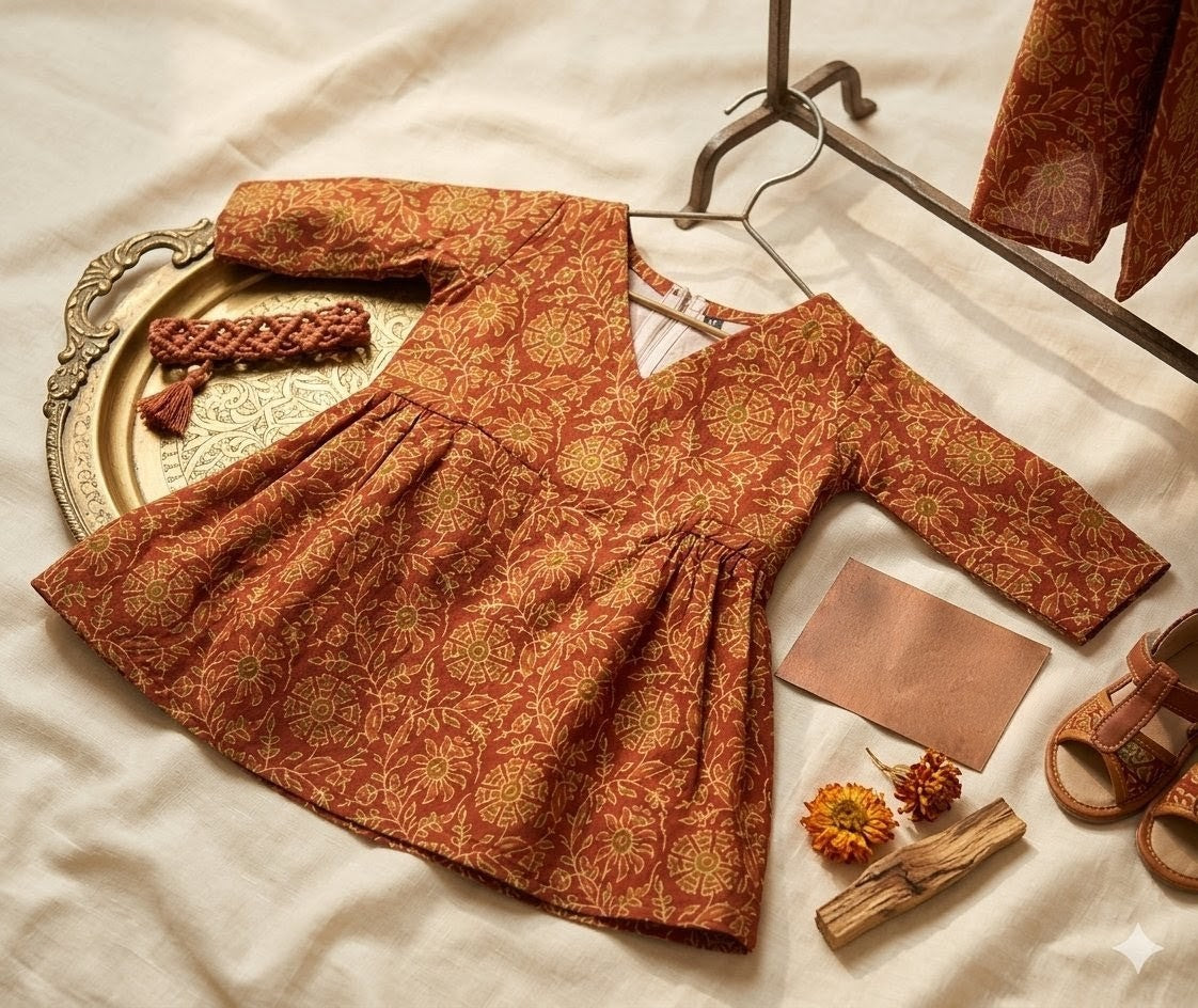 Daughter Rust Frock in Cotton