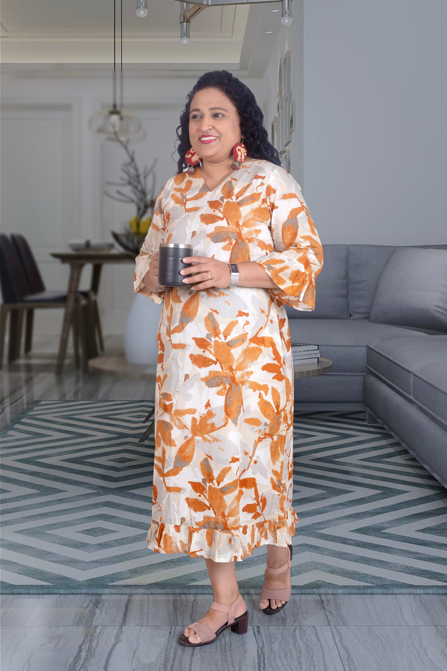 Mother Marble Print Dress in Cotton