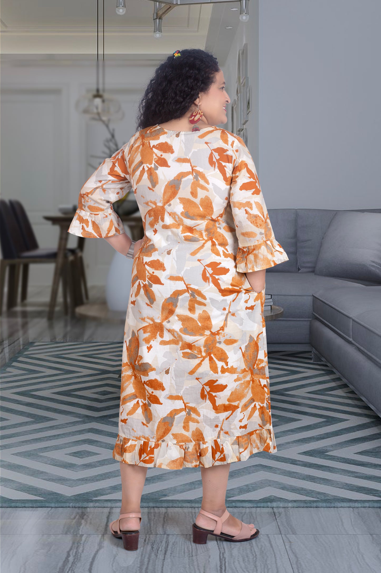 Mother Marble Print Dress in Cotton