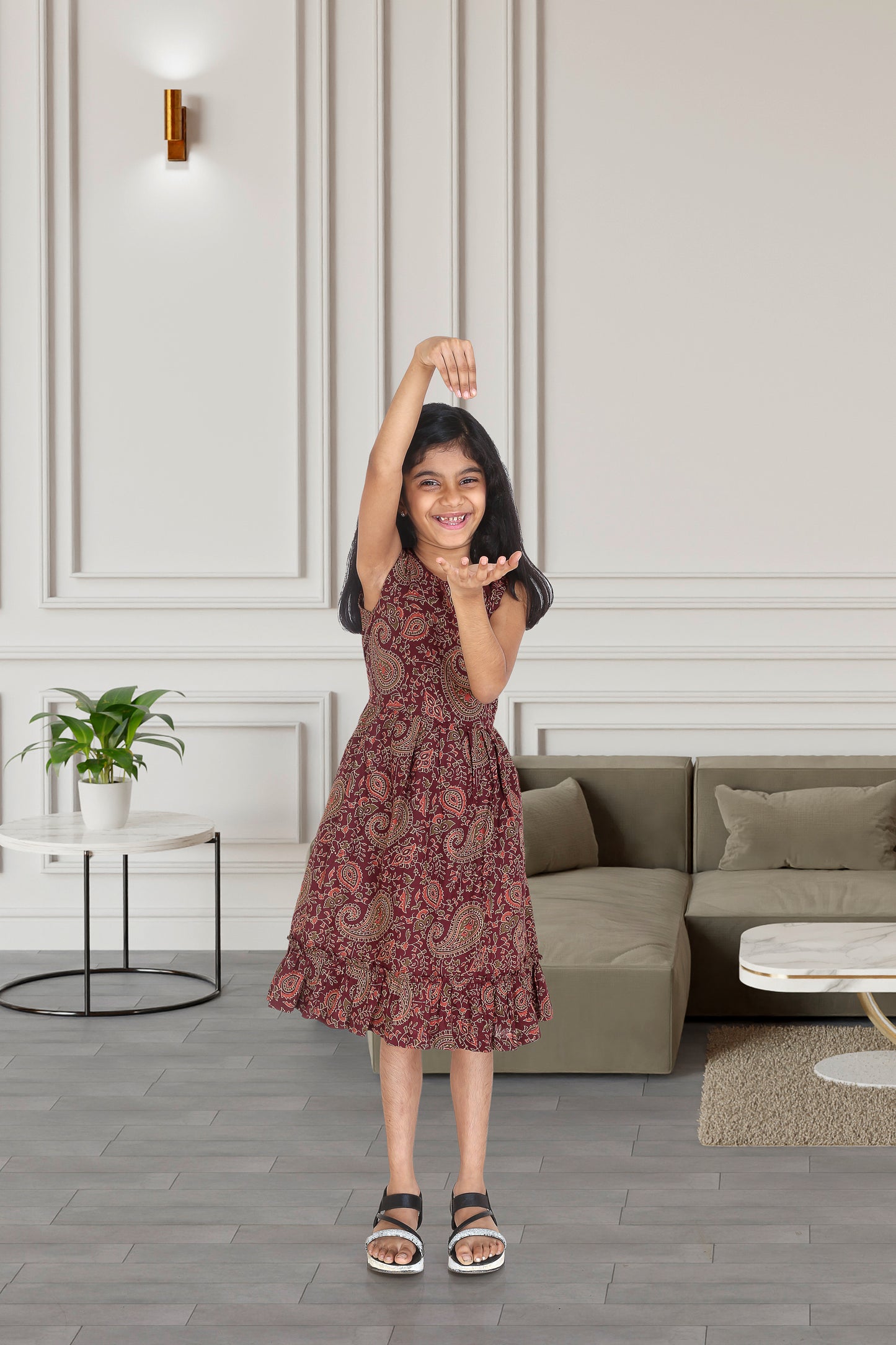 Daughter Wine Frock in Cotton