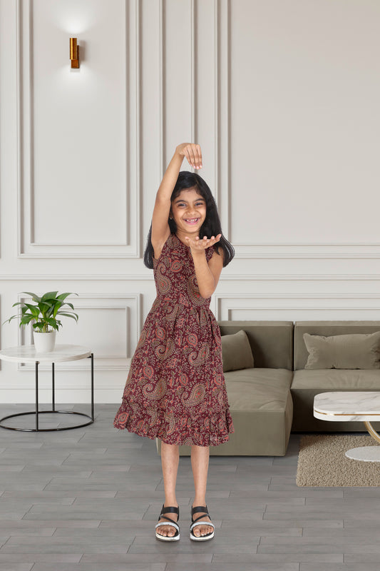 Daughter Wine Frock in Cotton