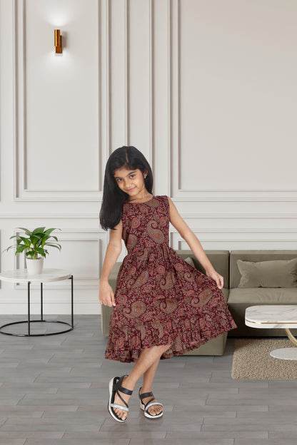 Daughter Wine Frock in Cotton