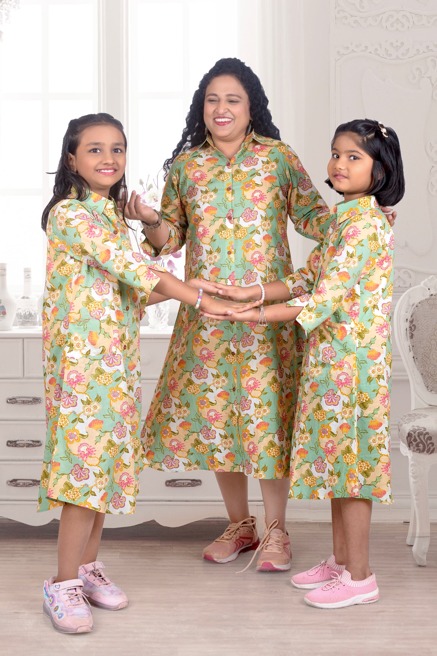 Twinning Mother Daughter Green Combo For 2