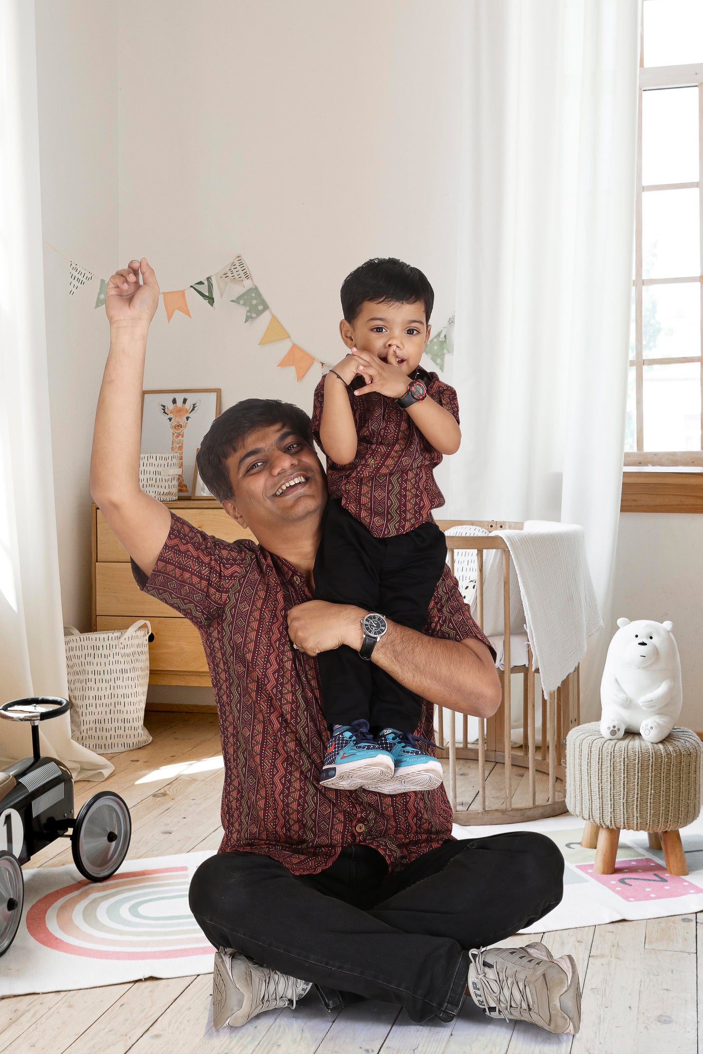 Son Wine Vertical Lines Shirt in Cotton