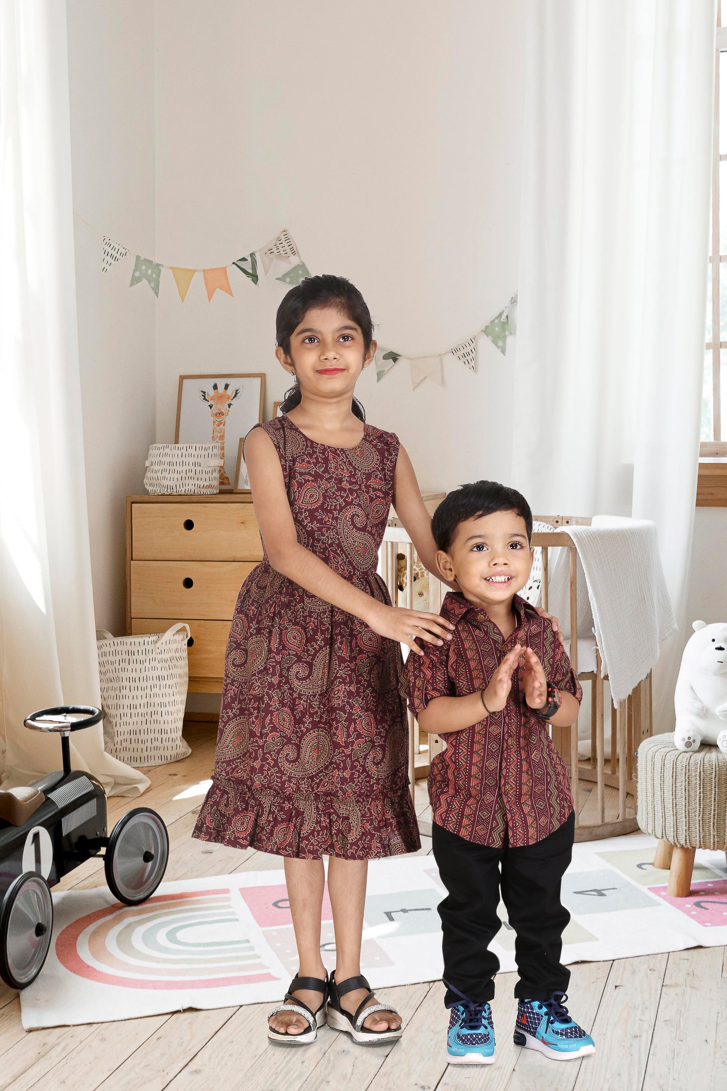 Daughter Wine Frock in Cotton