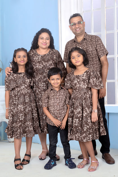Mother Coffee Cotton Nadi Dress