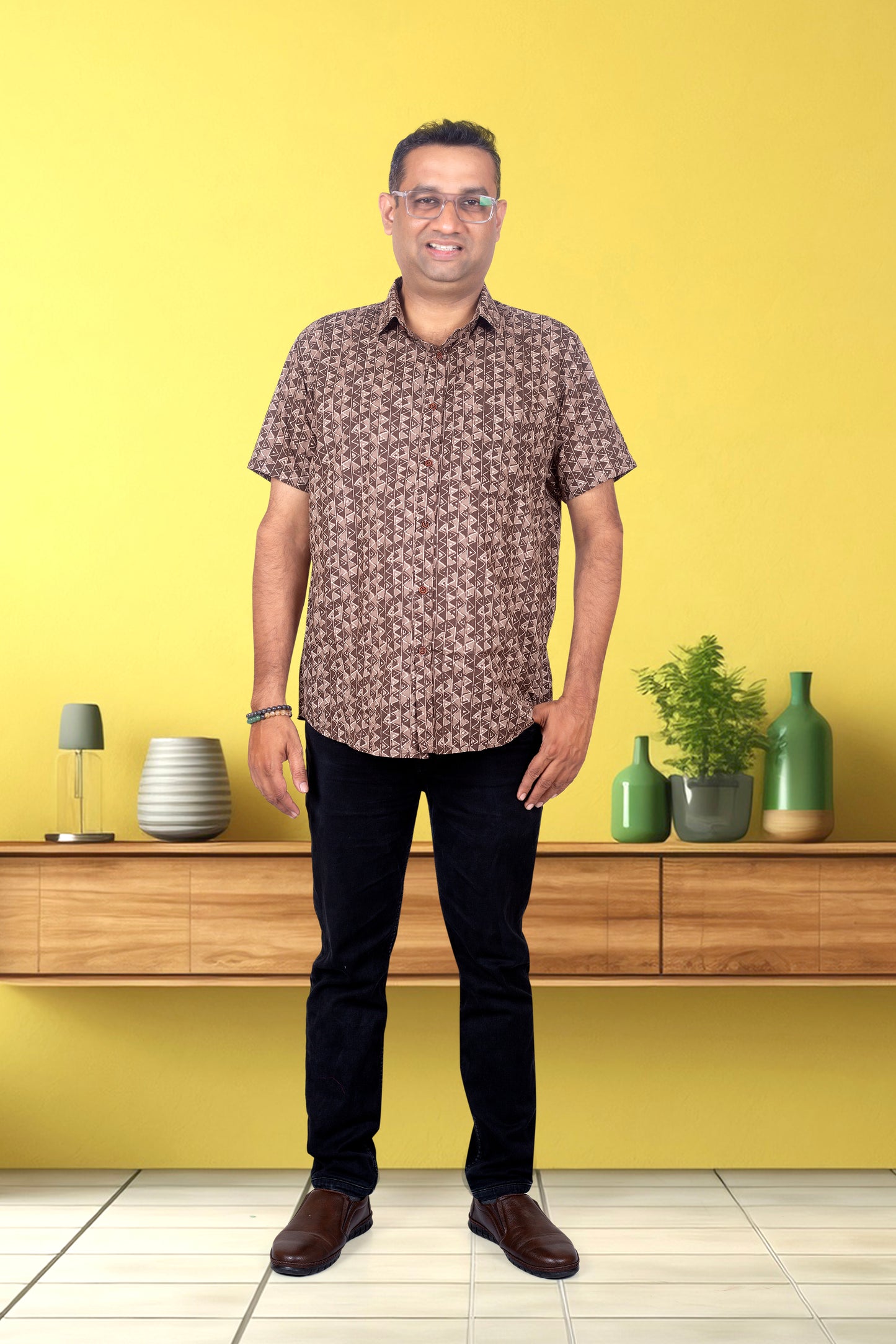 Father Coffee Half Shirt in Cotton