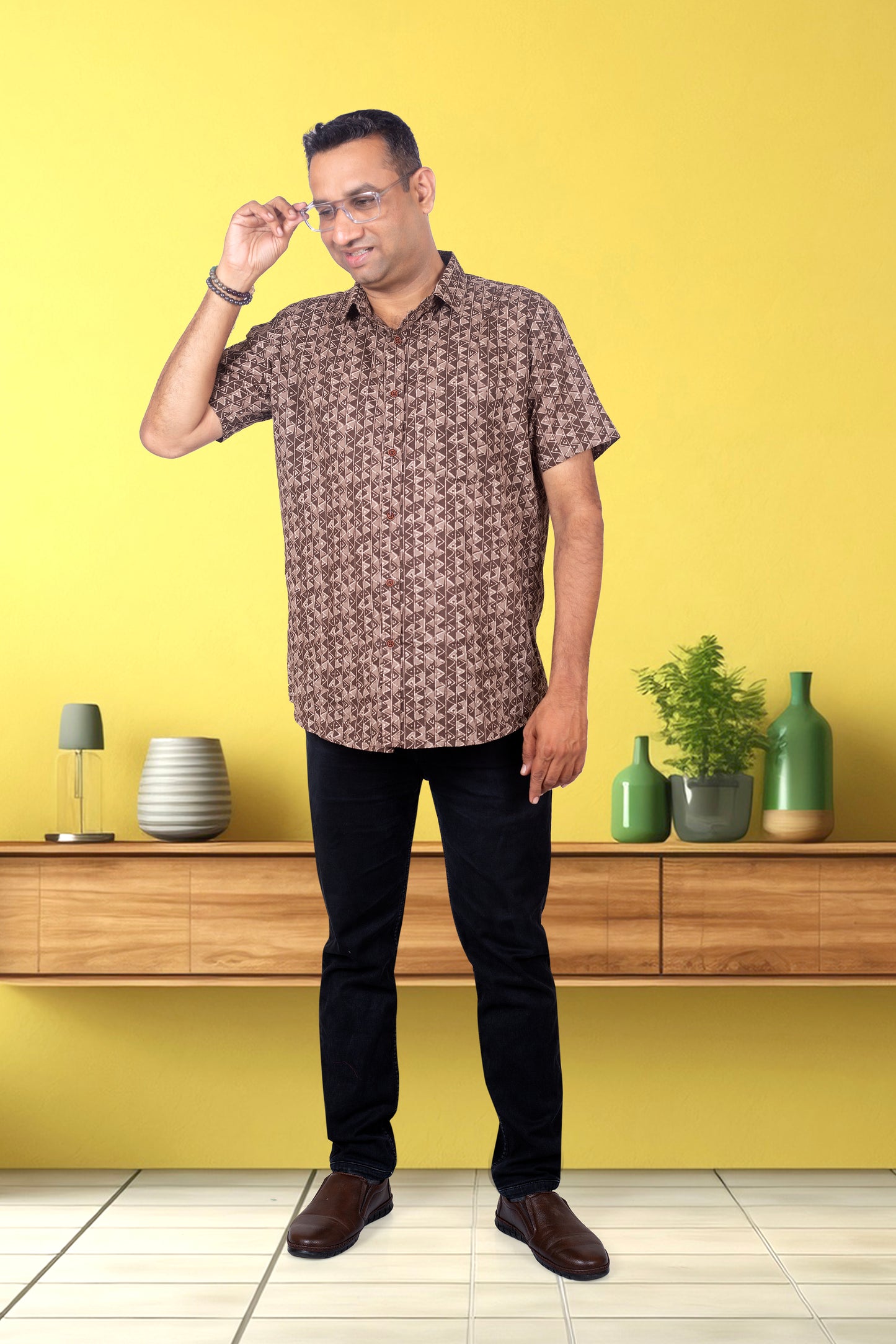 Father Coffee Half Shirt in Cotton