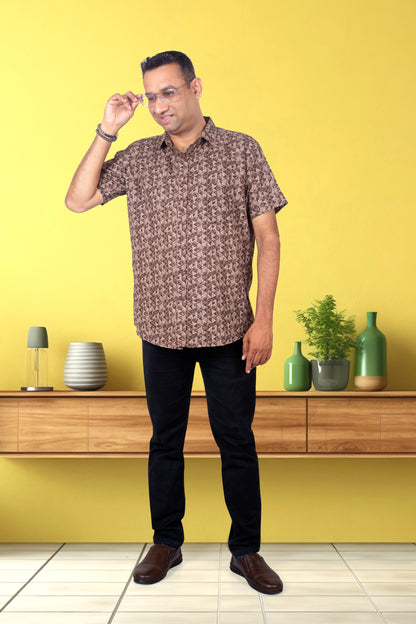 Father Coffee Half Shirt in Cotton