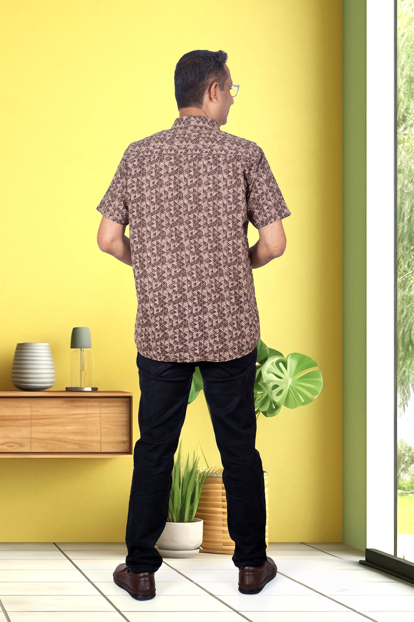 Father Coffee Half Shirt in Cotton