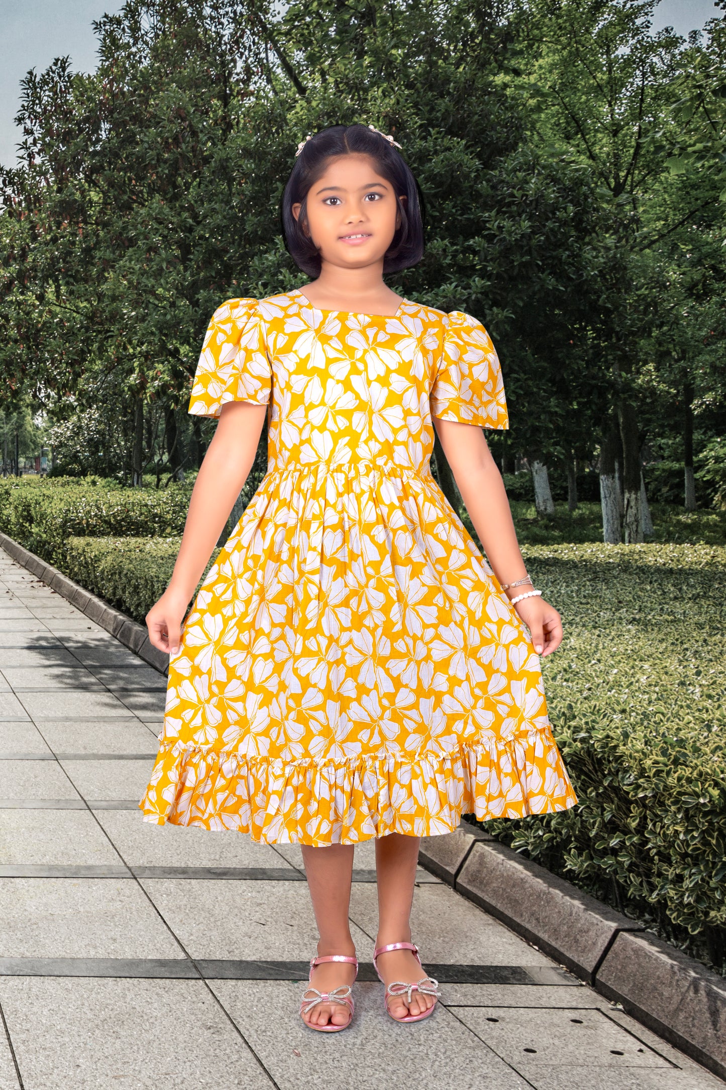 Daughter Yellow Frock in Cotton
