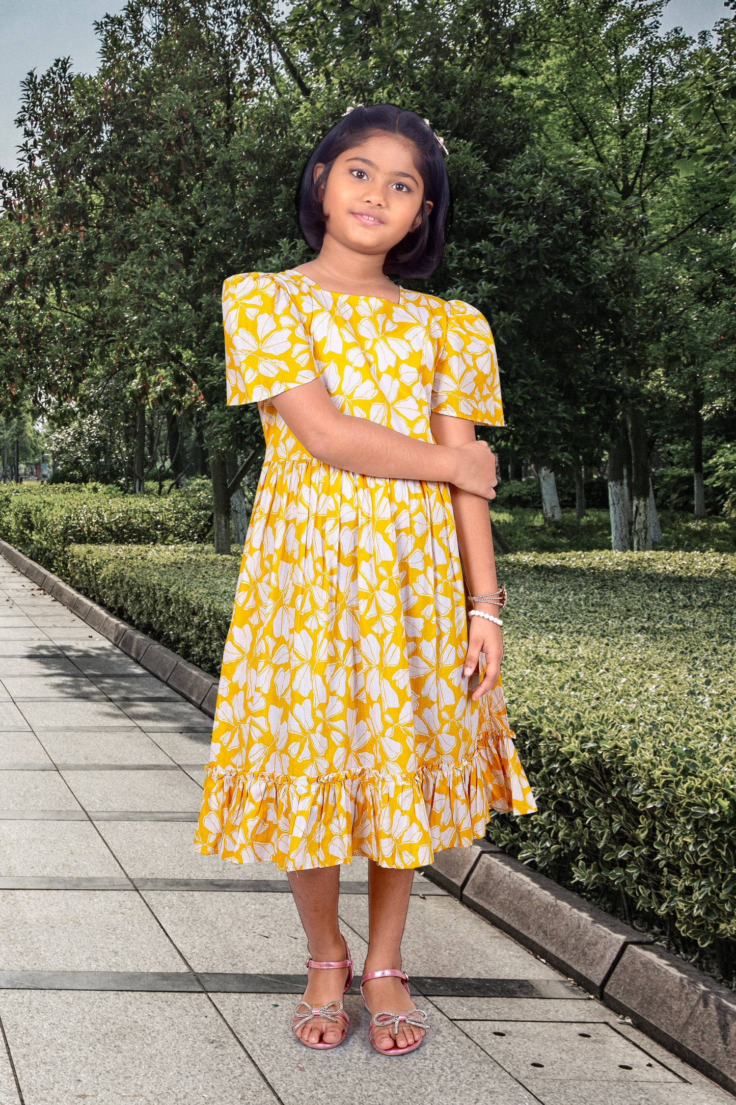 Daughter Yellow Frock in Cotton