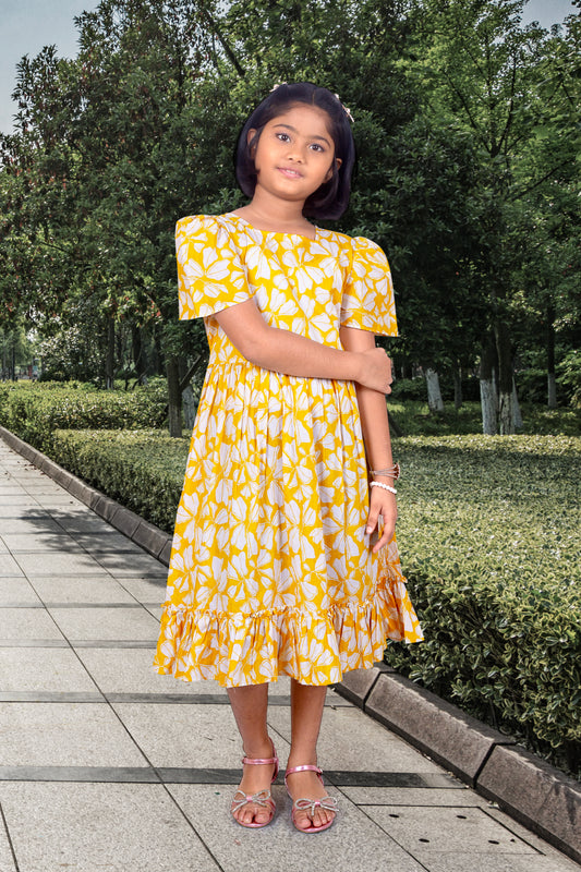 Daughter Yellow Frock in Cotton