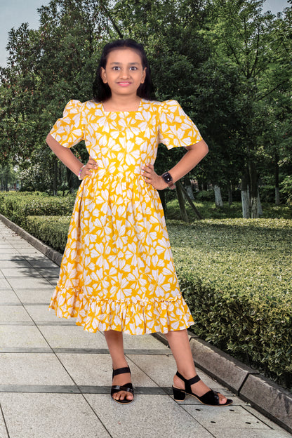 Daughter Yellow Frock in Cotton