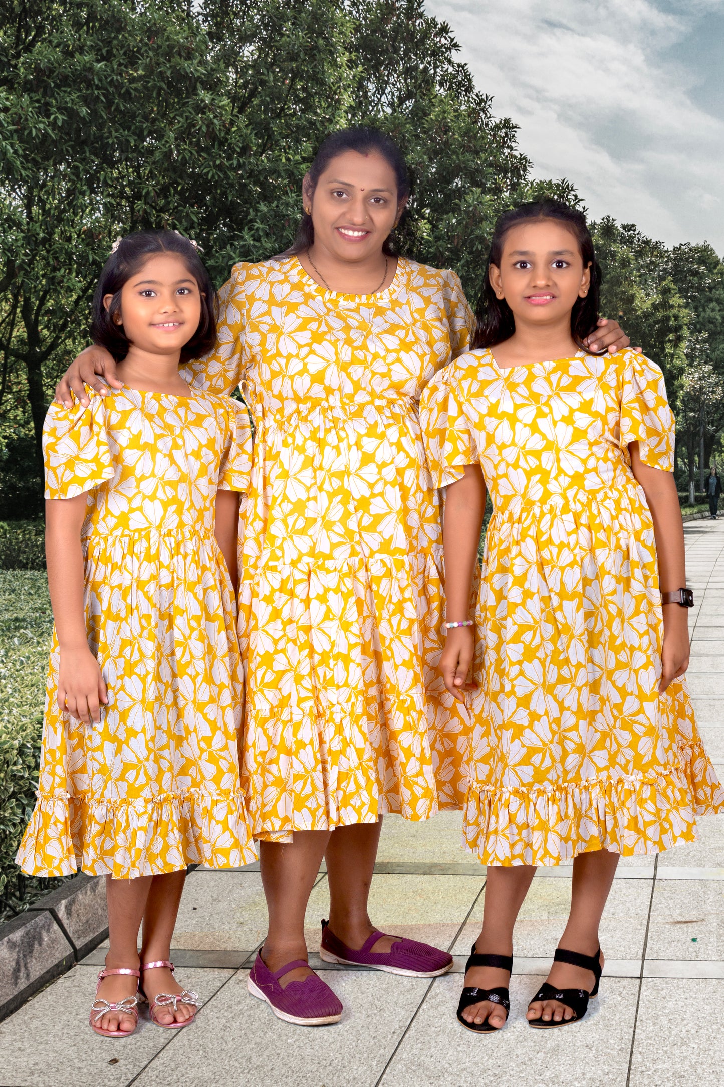 Twinning Mother Daughter Yellow Combo of 2