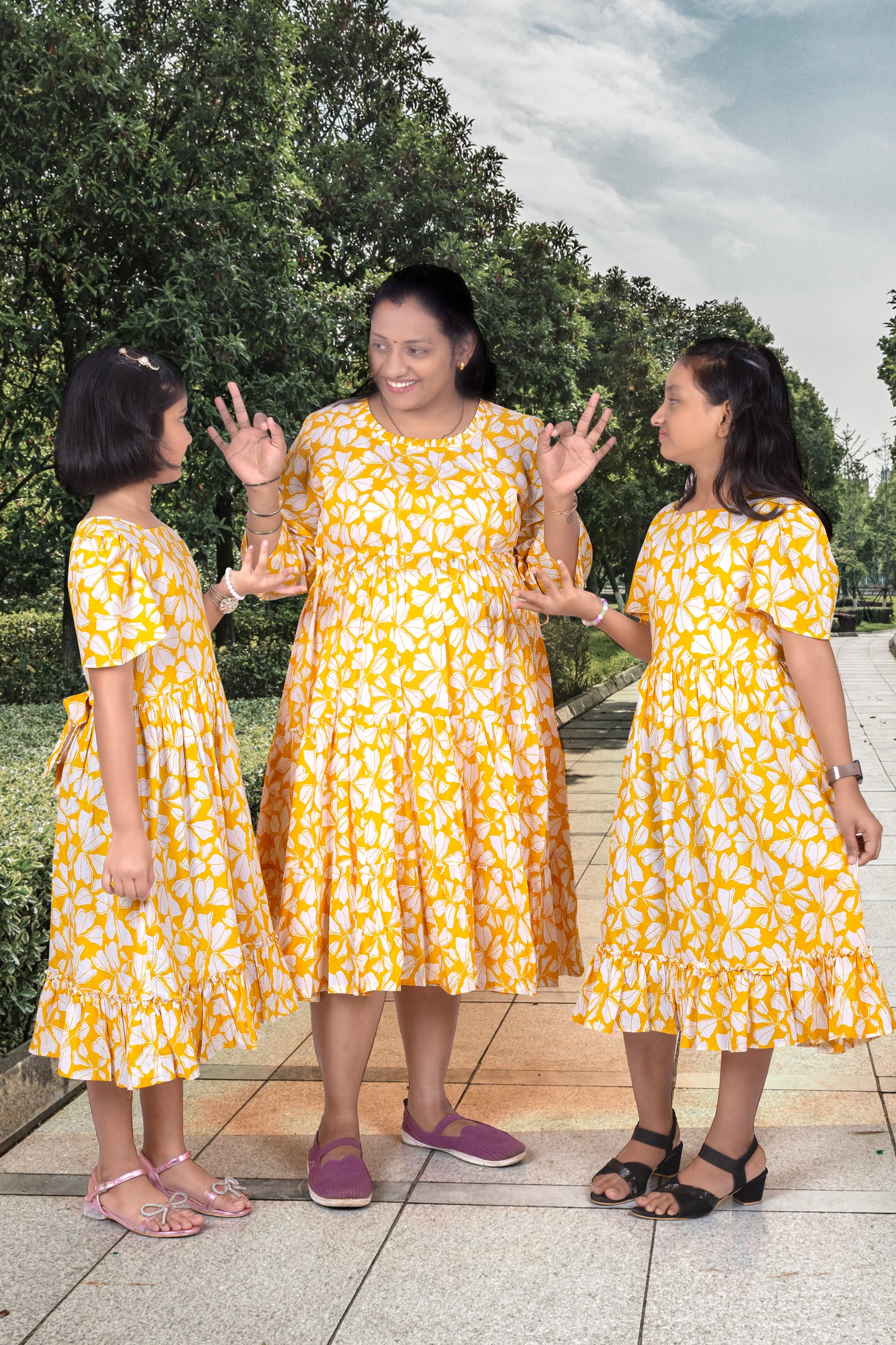 Twinning Mother Daughter Yellow Combo of 2