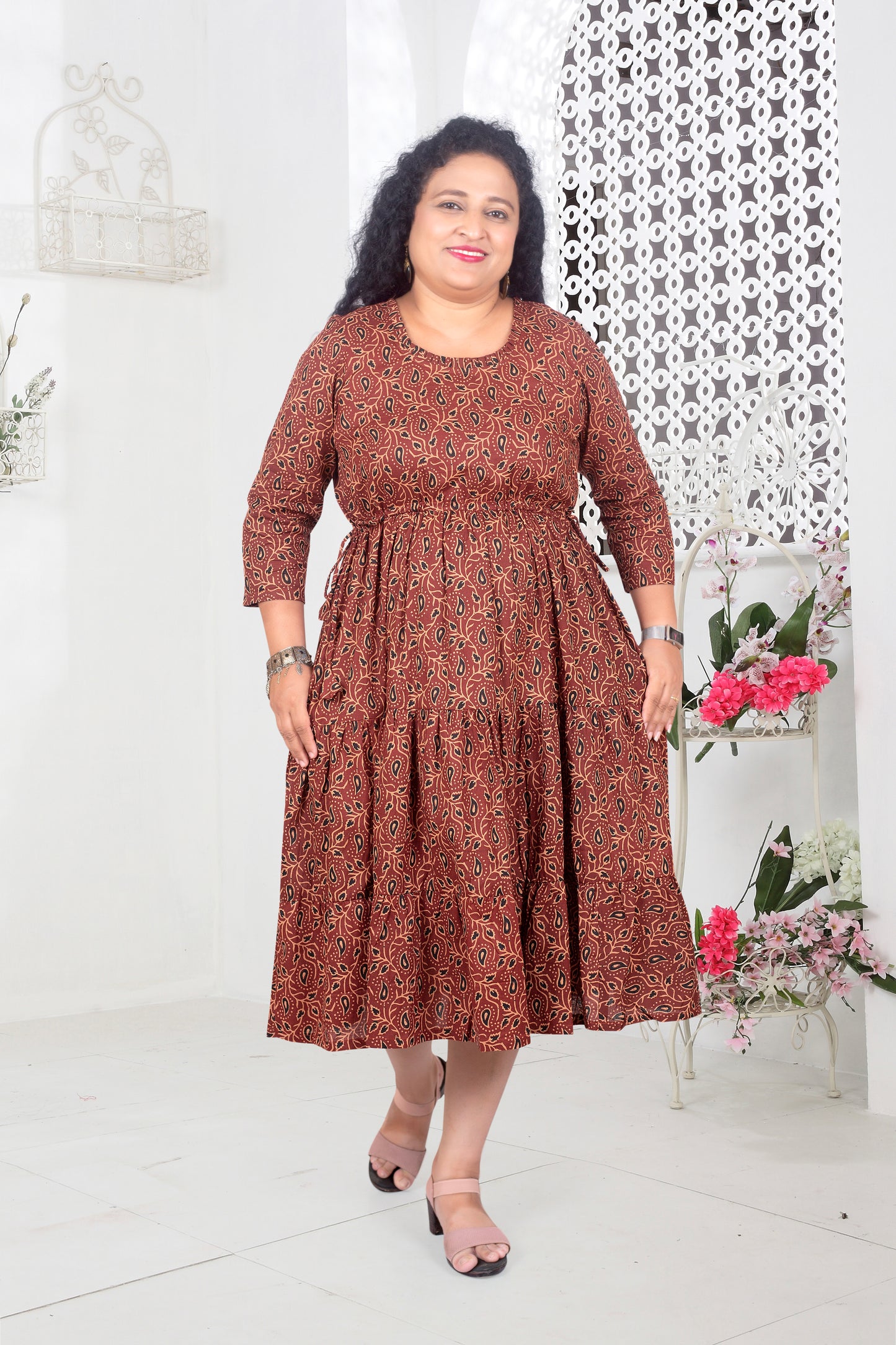 Mother Brown Cotton Nadi Dress