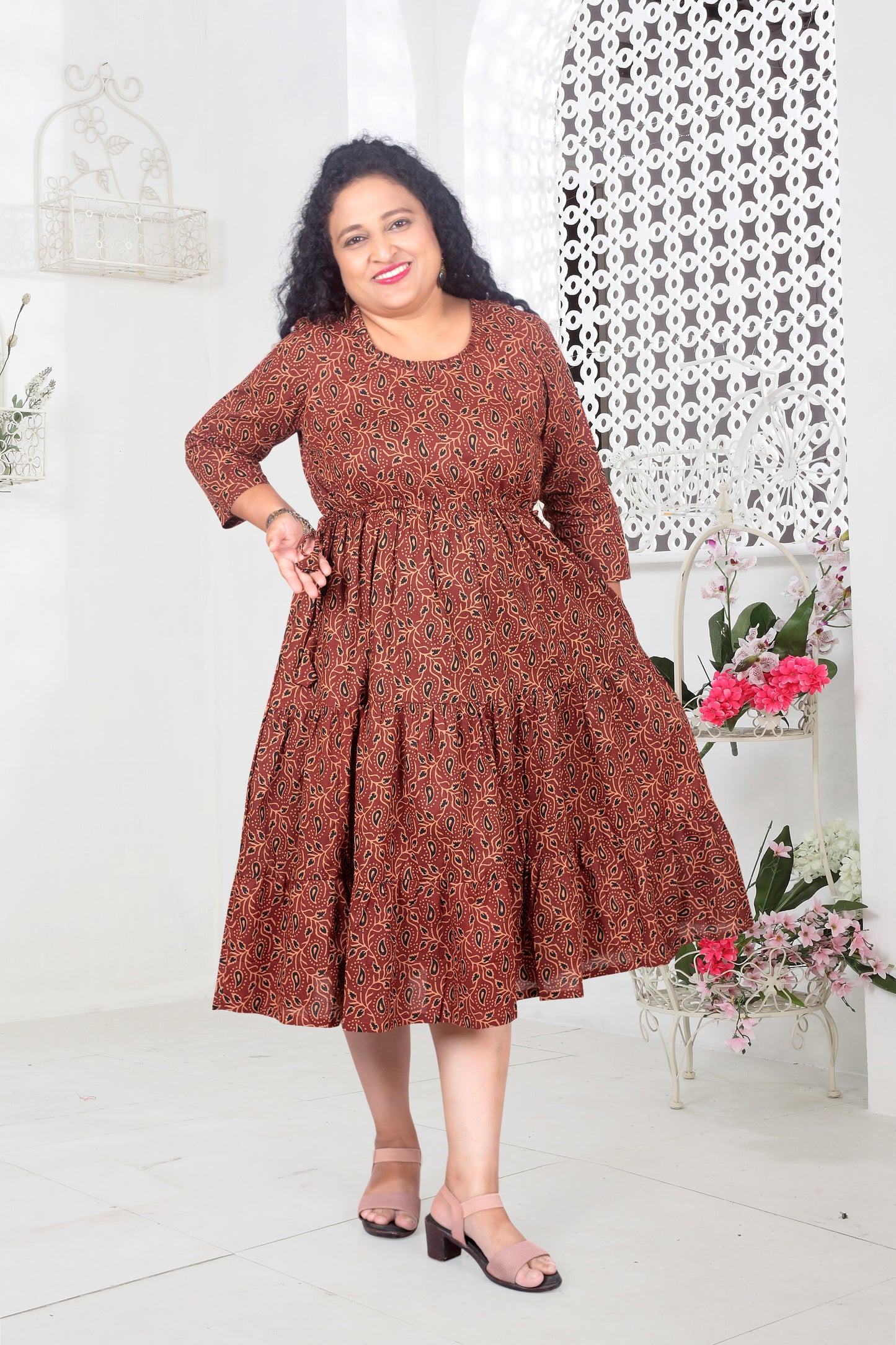 Mother Brown Cotton Nadi Dress