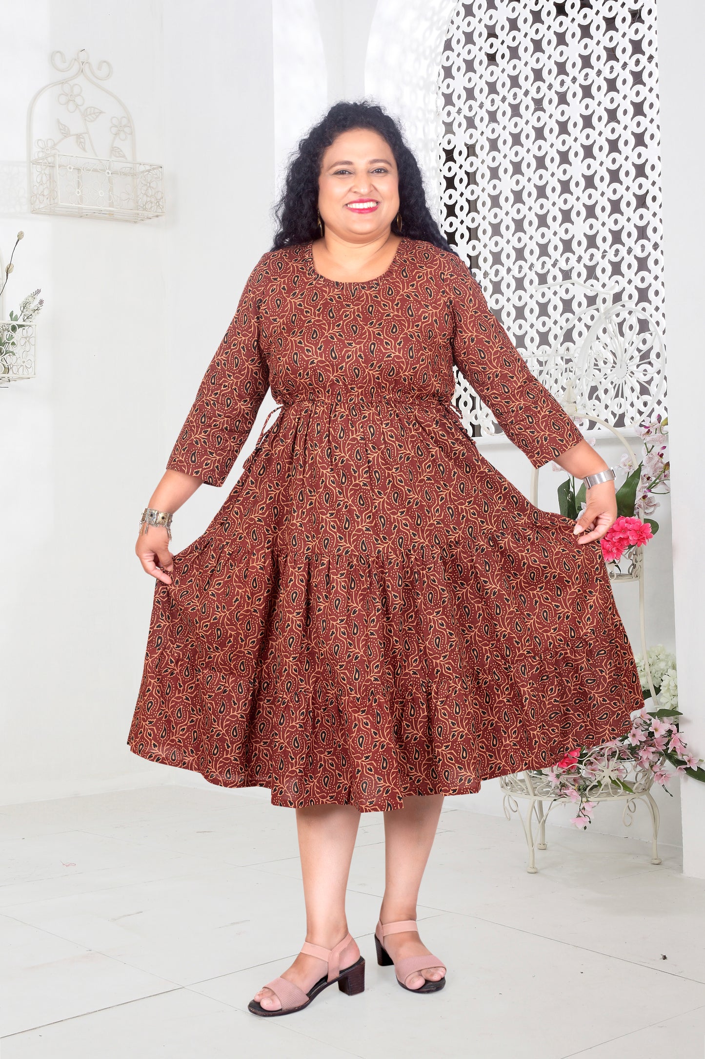 Mother Brown Cotton Nadi Dress