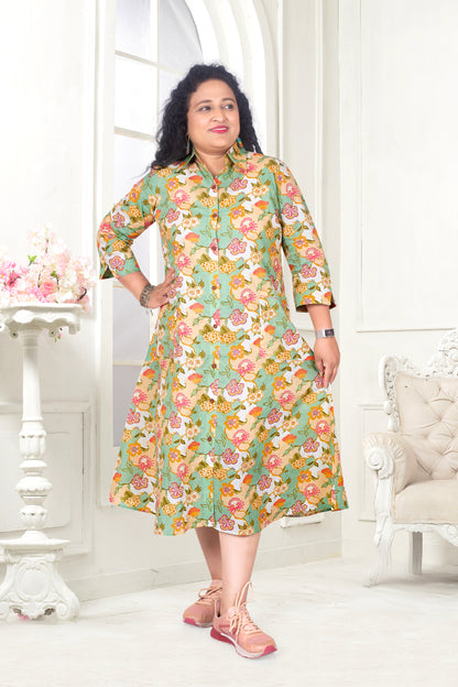 Twinning Mother Daughter Green Combo For 2