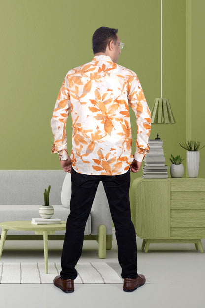 Father Full Hand Marble Print Shirt in Cotton