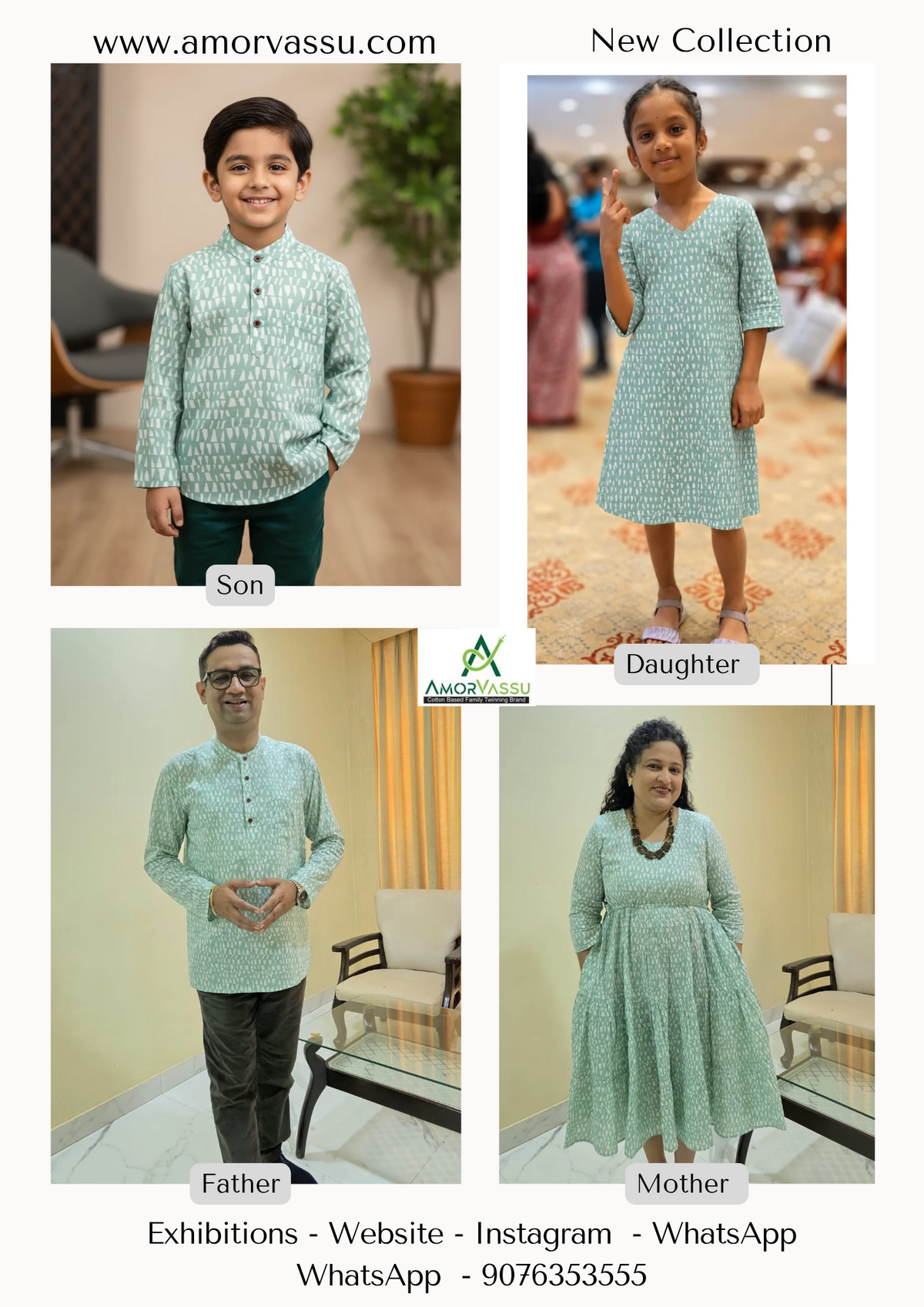 Light Green Color Family Of 4