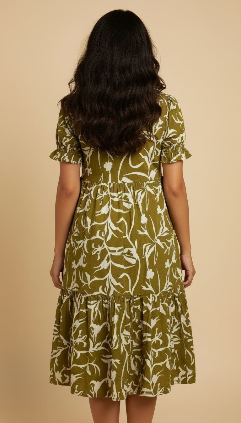 Mother Amber Color Nadi Dress in Cotton