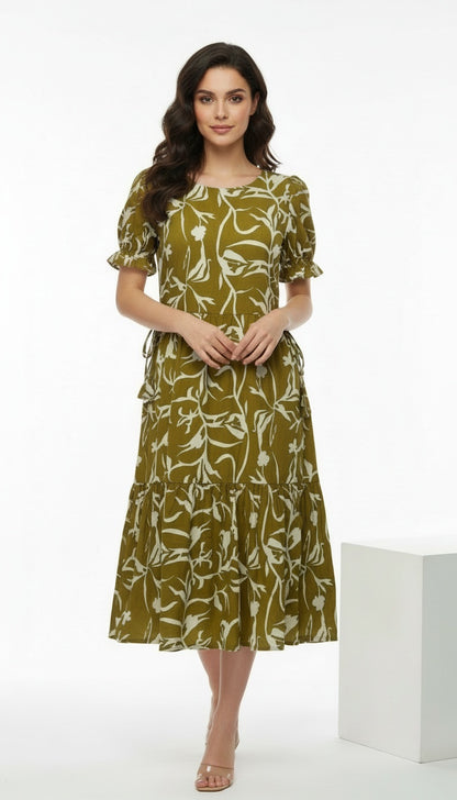 Mother Amber Color Nadi Dress in Cotton