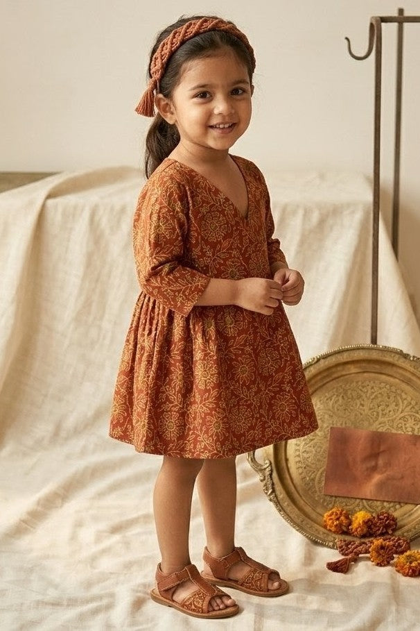 Daughter Rust Frock in Cotton
