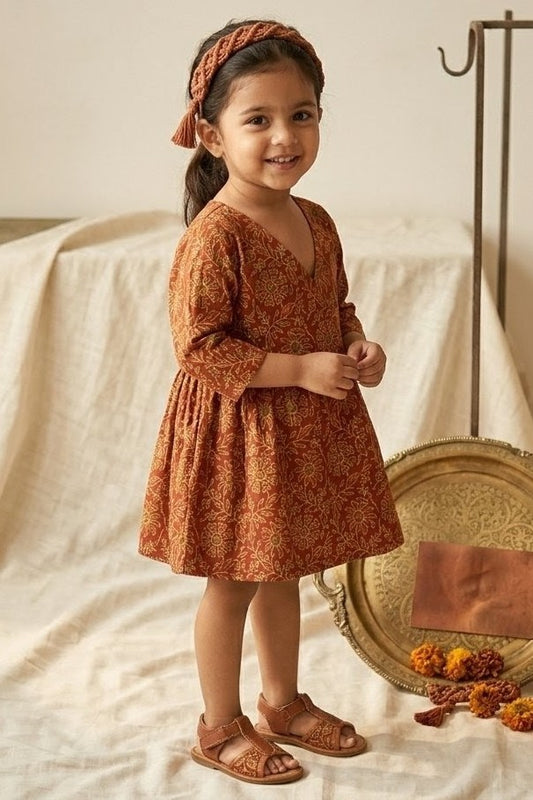 Daughter Rust Frock in Cotton