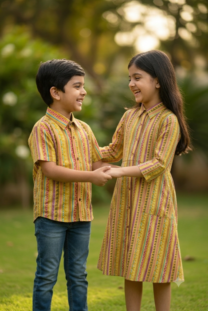 Brother Sister Small Smart Combo for 2 in Yellow Color