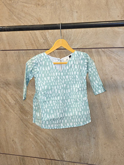 Daughter Light Green Frock in Cotton